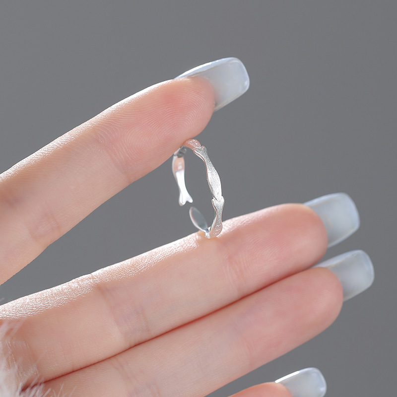 Sterling silver fish ring, sweet, cute, playful, unique, versatile, and stylish jewelry.